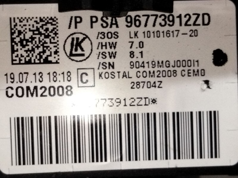 Recambio de anillo airbag para peugeot 5008 (0u_, 0e_) 1.6 hdi referencia OEM IAM 96773912ZD  