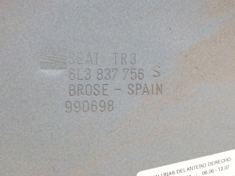 Recambio de elevalunas delantero derecho para seat ibiza (6l1) hit referencia OEM IAM 6L2949801 6L3837752CQ 
