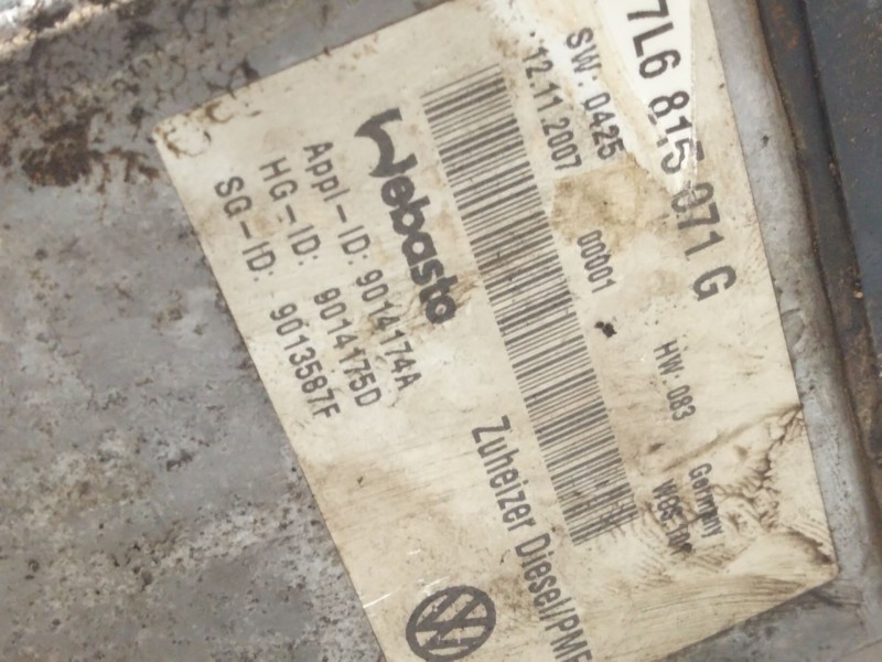 Recambio de calefaccion autonoma para volkswagen touareg (7la, 7l6, 7l7) 3.0 v6 tdi referencia OEM IAM 7L6815071G  