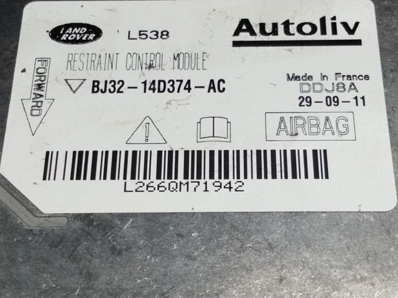 Recambio de kit airbag para land rover range rover evoque (l538) 2.2 d 4x4 referencia OEM IAM BJ3204320ACW  