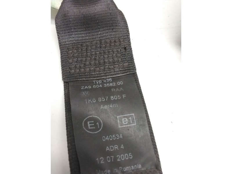 Recambio de cinturon seguridad trasero izquierdo para volkswagen golf v (1k1) 1.9 tdi 4motion referencia OEM IAM 1K6857805F  