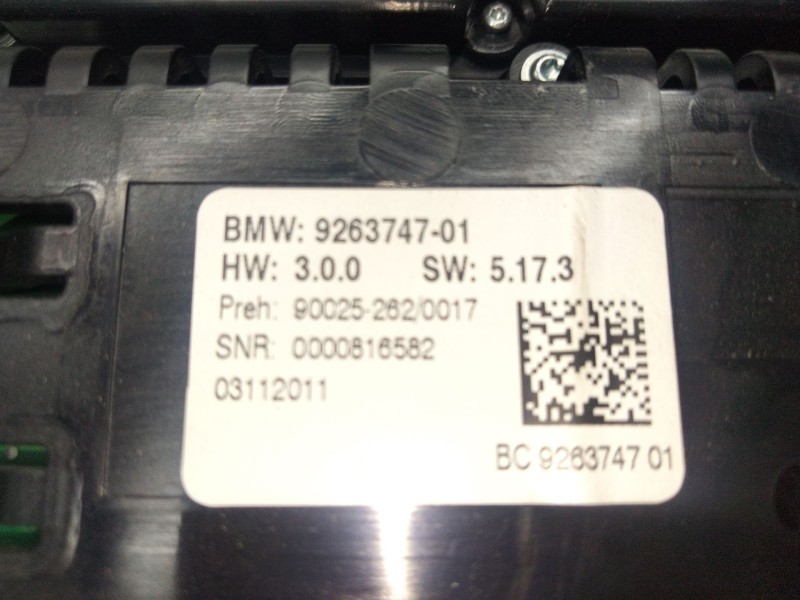 Recambio de mando climatizador para bmw 5 (f10) 525 d referencia OEM IAM 926374701  