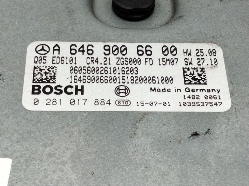 Recambio de centralita motor uce para mercedes-benz vito / mixto furgón (w639) 111 cdi (639.601, 639.603) referencia OEM IAM A64