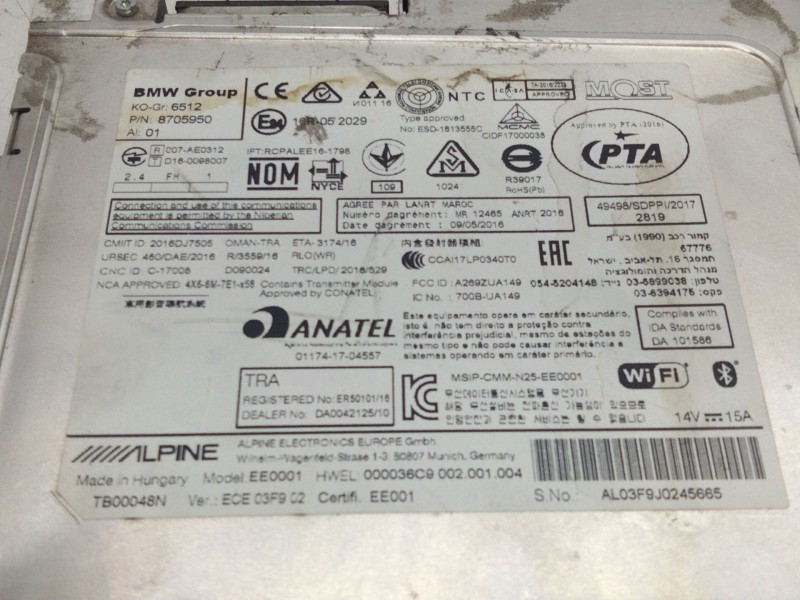 Recambio de sistema audio / radio cd para bmw 2 gran tourer (f46) 218 d xdrive referencia OEM IAM 8705950  