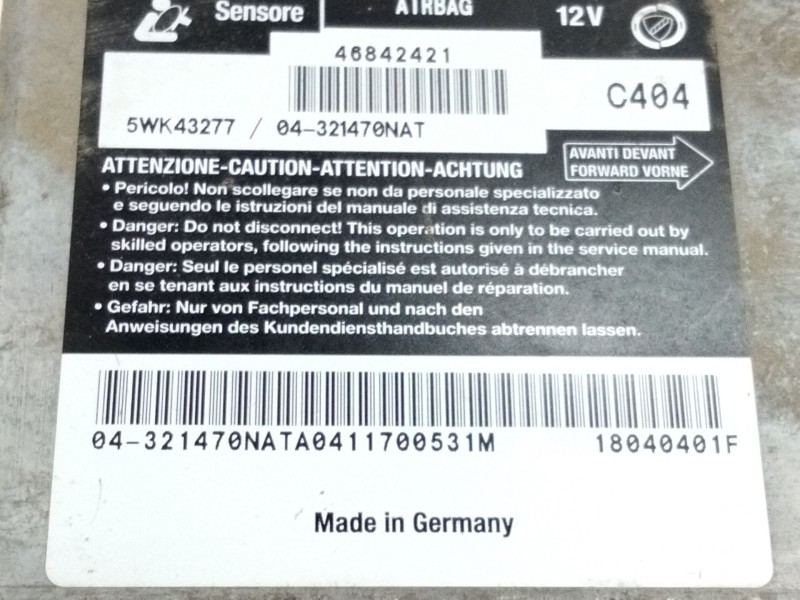 Recambio de centralita airbag para alfa romeo 147 (190) 1.9 jtd 16v distinctive referencia OEM IAM 0046842421  