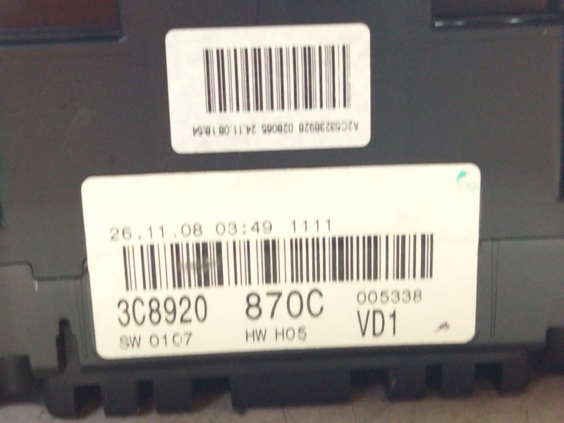 Recambio de cuadro instrumentos para volkswagen passat cc b6 (357) 2.0 tdi referencia OEM IAM 3C8920870C  
