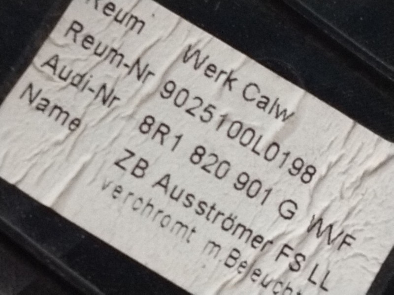 Recambio de aireador izquierdo para audi q5 (8r) 2.0 tdi (125kw) referencia OEM IAM 8R1820901G  