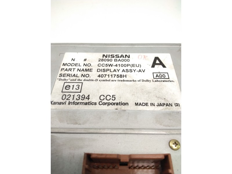 Recambio de pantalla multifuncion para nissan primera (p12) 2.2 dci referencia OEM IAM 28090BA000  