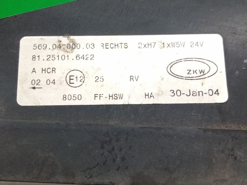 Recambio de faro derecho para man tg 360 a referencia OEM IAM 81251016422  