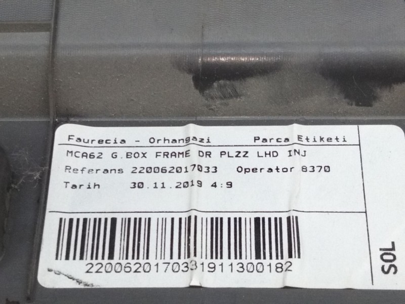 Recambio de guantera para ford transit custom v362 autobús (f3) 2.0 ecoblue referencia OEM IAM   
