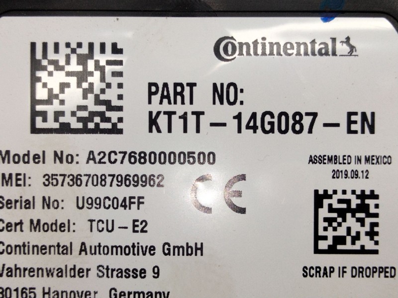 Recambio de modulo electronico bluetooth para ford transit custom v362 autobús (f3) 2.0 ecoblue referencia OEM IAM KT1T14G087EN 