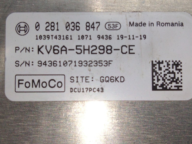 Recambio de modulo electronico para ford transit custom v362 autobús (f3) 2.0 ecoblue referencia OEM IAM KV6A5H298CE  