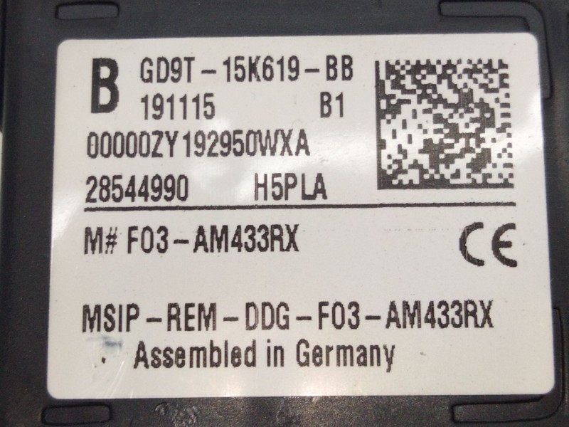 Recambio de modulo de antena para ford transit custom v362 autobús (f3) 2.0 ecoblue referencia OEM IAM GD9T15K619BB  