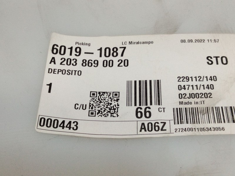 Recambio de deposito limpia para mercedes-benz clase c (w203) c 220 cdi (203.008) referencia OEM IAM A2038690020  
