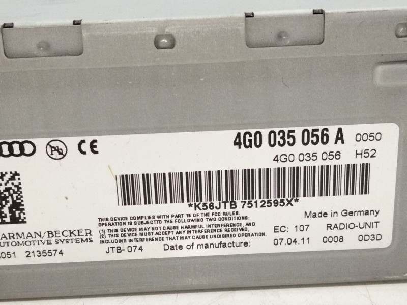Recambio de sistema navegacion gps para audi a6 c7 (4g2, 4gc) 3.0 tdi quattro referencia OEM IAM 4G0035056A  