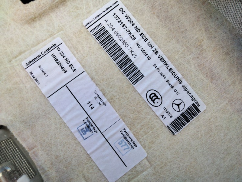 Recambio de techo interior para mercedes-benz clase c (w204) berlina c 220 cdi blueefficiency (204.002) referencia OEM IAM A2046