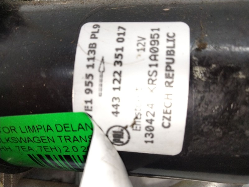 Recambio de motor limpia delantero para volkswagen transporter t5 furgón (7ha, 7hh, 7ea, 7eh) 2.0 referencia OEM IAM 7E1955113B 