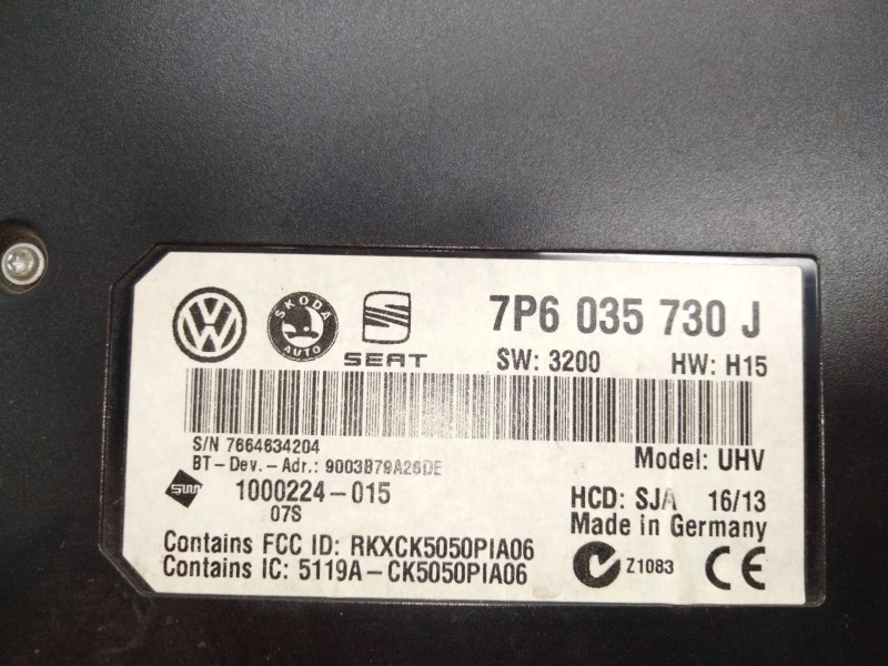 Recambio de centralita bluetooth para volkswagen transporter t5 furgón (7ha, 7hh, 7ea, 7eh) 2.0 referencia OEM IAM 7P6035730J  