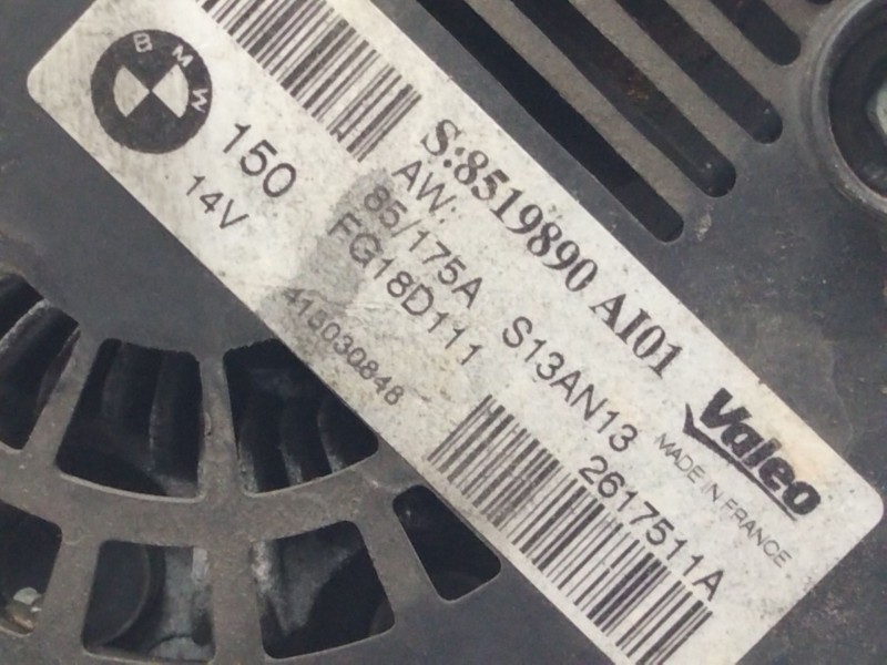 Recambio de alternador para bmw serie 3 lim. (f30) 320d referencia OEM IAM 8519890AI01  