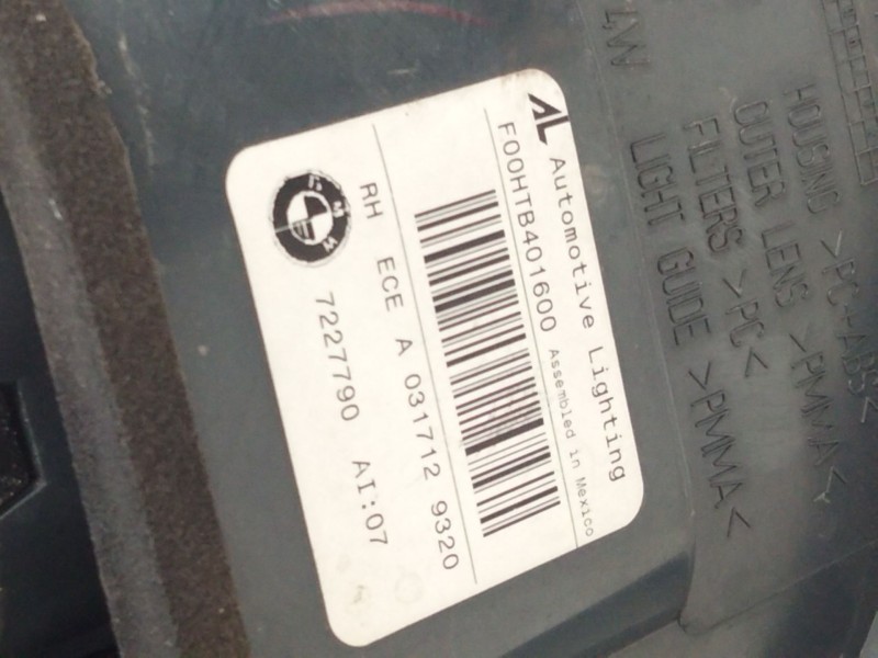 Recambio de piloto trasero derecho para bmw x5 (e70) xdrive 30 d referencia OEM IAM 7227790  