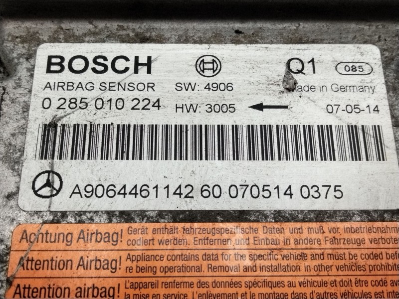 Recambio de centralita airbag para mercedes-benz sprinter 3-t furgón (b906) 209 cdi (906.611, 906.613) referencia OEM IAM A90644