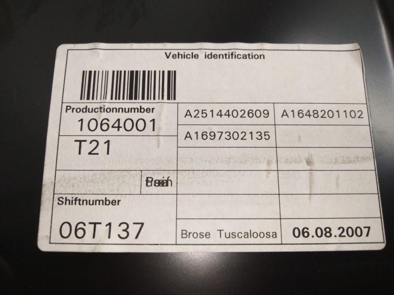 Recambio de elevalunas trasero izquierdo para mercedes-benz clase r (w251, v251) r 320 cdi 4-matic (251.022, 251.122) referencia