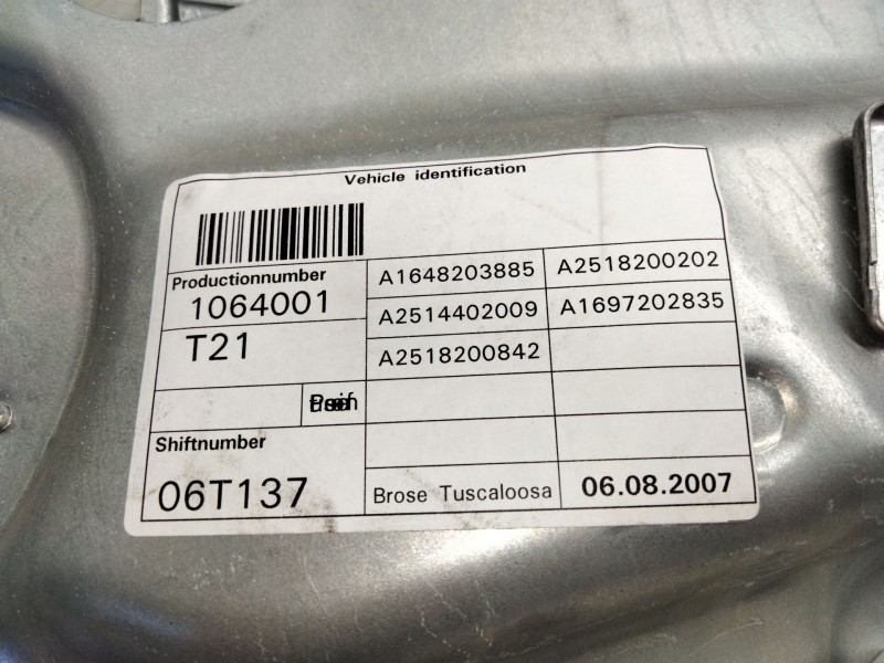 Recambio de elevalunas delantero derecho para mercedes-benz clase r (w251, v251) r 320 cdi 4-matic (251.022, 251.122) referencia