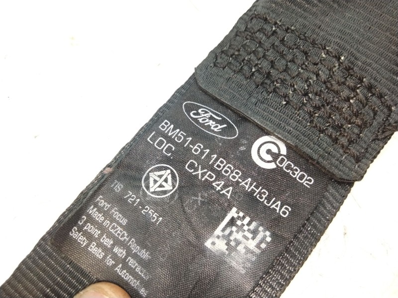 Recambio de cinturon seguridad trasero derecho para ford focus iii sedán 1.0 ecoboost referencia OEM IAM BM51611B68  