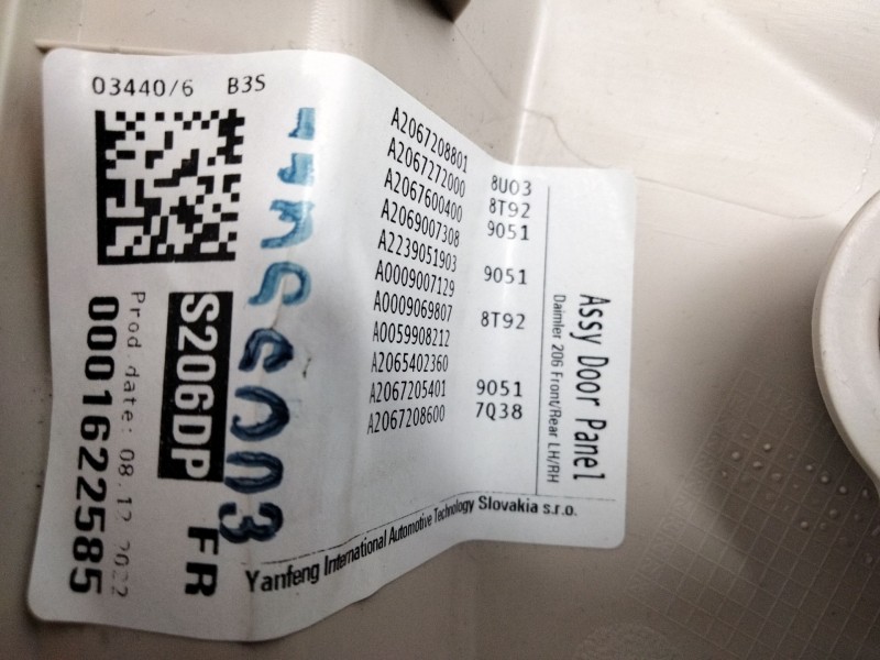 Recambio de guarnecido puerta delantera derecha para mercedes-benz clase c all-terrain (s206) c 220 d 4-matic (206.214) referenc