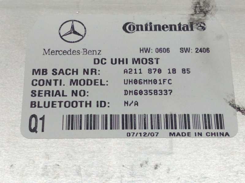 Recambio de modulo electronico bluetooth para mercedes-benz clase r (w251, v251) r 320 cdi 4-matic (251.022, 251.122) referencia