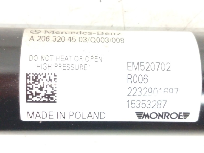 Recambio de amortiguador trasero izquierdo para mercedes-benz clase c all-terrain (s206) c 220 d 4-matic (206.214) referencia OE