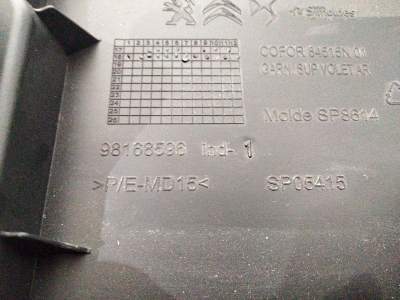 Recambio de guarnecido porton para citroën ds 7 ds 7 crossback buehdi referencia OEM IAM 98168596  