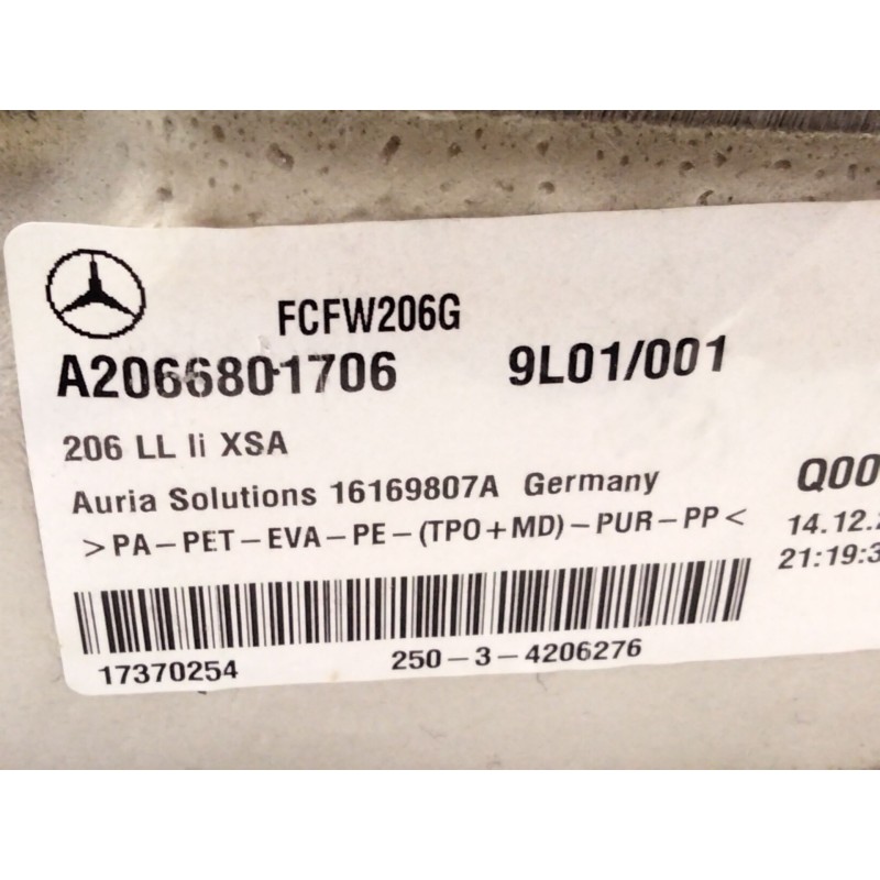 Recambio de alfombra para mercedes-benz clase c all-terrain (s206) c 220 d 4-matic (206.214) referencia OEM IAM A2066801706  