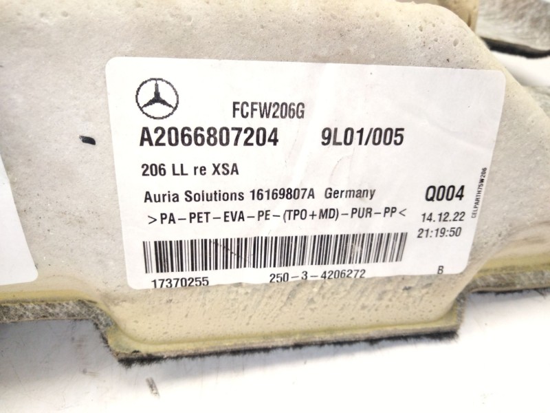 Recambio de alfombra para mercedes-benz clase c all-terrain (s206) c 220 d 4-matic (206.214) referencia OEM IAM   
