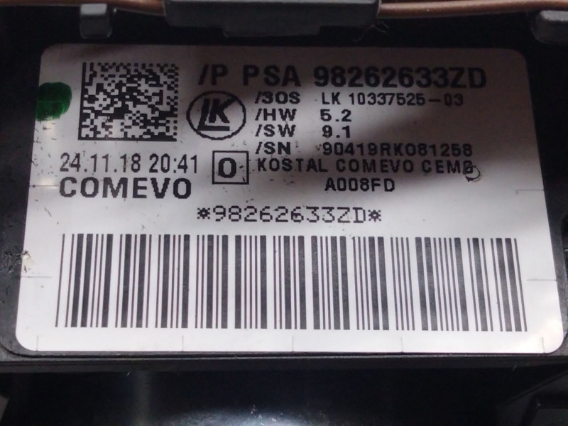 Recambio de mando intermitentes para citroën ds 7 ds 7 crossback buehdi referencia OEM IAM 98262633ZD  