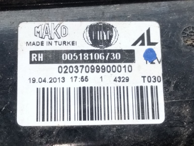 Recambio de piloto trasero derecho para fiat doblo cargo (263_) 1.6 d multijet referencia OEM IAM 00518106730  