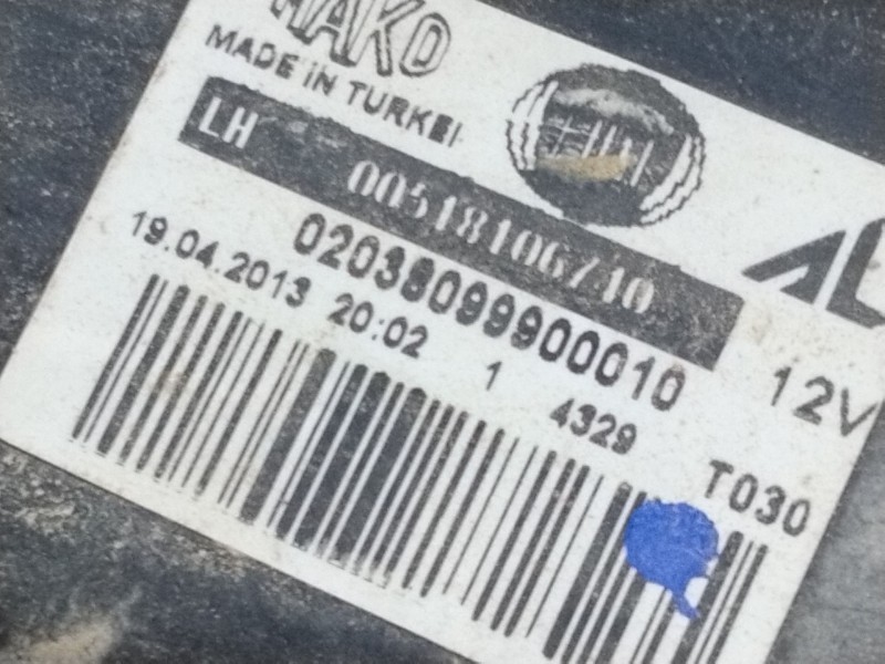 Recambio de piloto trasero izquierdo para fiat doblo cargo (263_) 1.6 d multijet referencia OEM IAM 00518106  