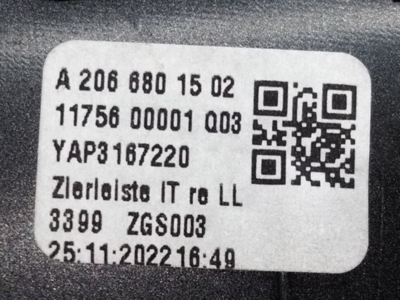 Recambio de moldura para mercedes-benz clase c all-terrain (s206) c 220 d 4-matic (206.214) referencia OEM IAM   