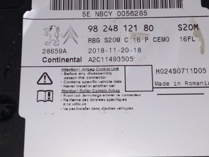 Recambio de kit airbag para citroën ds 7 ds 7 crossback buehdi referencia OEM IAM   