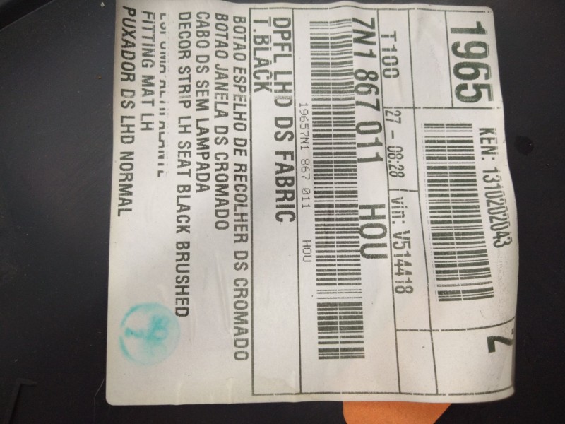 Recambio de guarnecido puerta delantera izquierda para seat alhambra (710, 711) 2.0 tdi referencia OEM IAM 7N1868011  